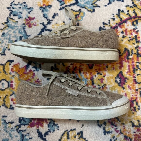 Keen Luft Cell Felt Lace Up Sneaker Womens Size 10 Taupe Casual Comfort Shoes - Picture 5 of 10